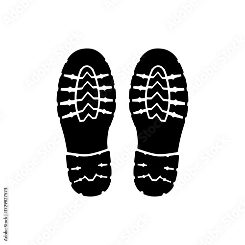 Bootprints silhouette vector flat illustration design.