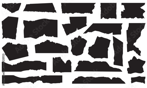 vector illustration of torn paper icon sets