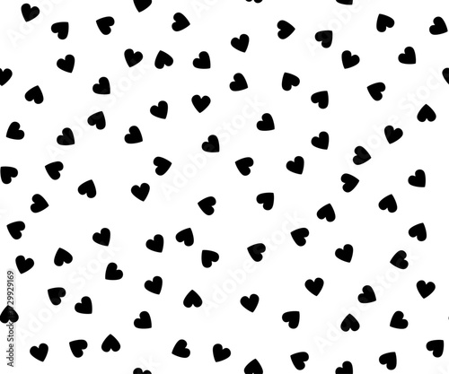 Seamless romantic pattern with cute lit red hearts.   hearts on a white background. Ready-made template for textile, design, postcards, printing, poster, party, Valentine's Day