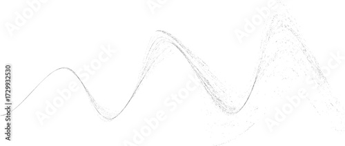 Sprayed black wavy line .Graffiti art design . Noise dispersion logo . Spray effect .Grunge curved line . Grainy, gritty textured line . Distressed element .vector 