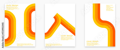 Abstract Retro Wave Designs with Orange and Yellow Hues for Cover Art and Graphic Layouts
