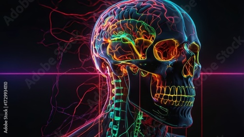 Dynamic visualization of human neural pathways and brain activity, representing complex internal processes and diverse sensations, like OCD sensations