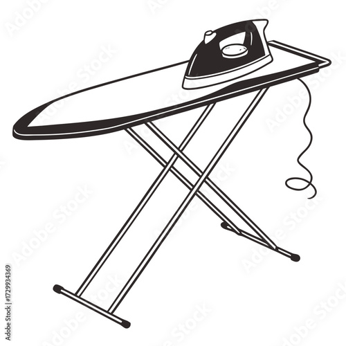iron and ironing board