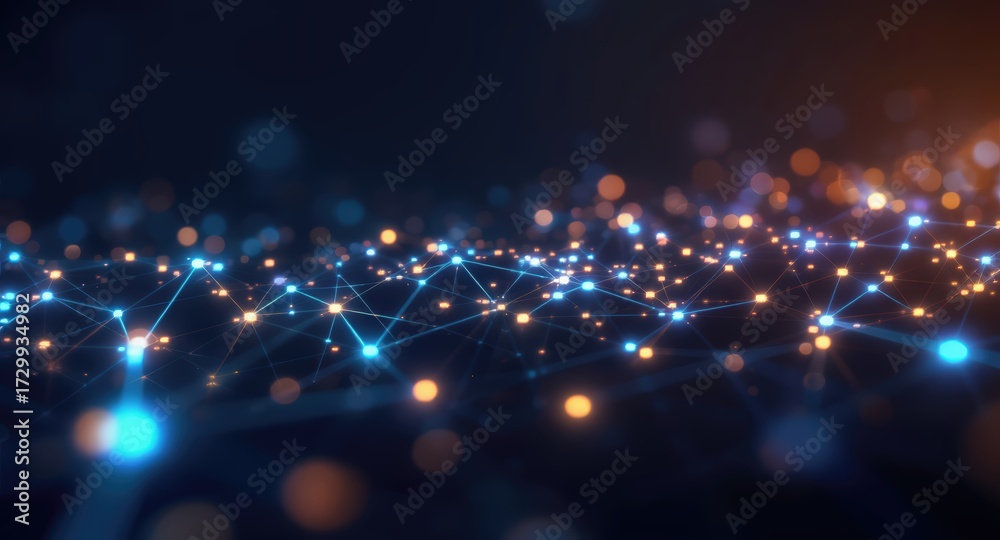 Obraz premium Connected Network of Dots and Lines A Modern Abstraction