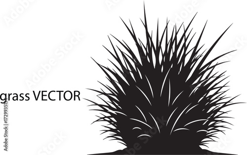 Vector art of silhouette of a grass clump