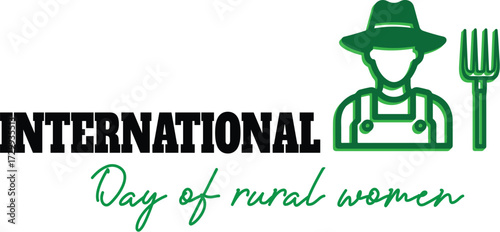 Vector art of international day of rural women text and illustration