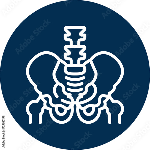 Pelvis icon for human body, business, medical, clinic, website, application, printing, document, poster design, etc