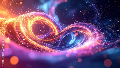 Abstract entanglement suitable background, quantum subatomic render occurring particle color animated Action, interaction, one D