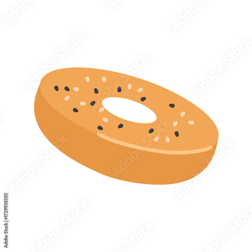 Whole Wheat Bagel, Round bagel, topped with sesame seeds