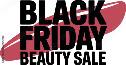 Black friday beauty sale advertisement with pink brush stroke design