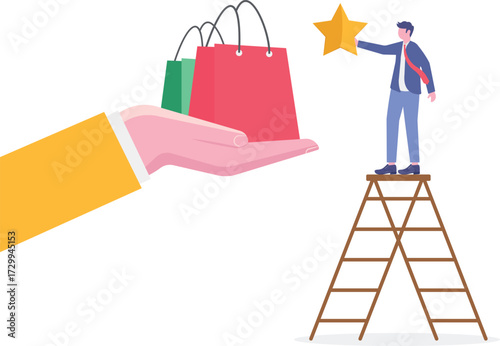 Brand reputation, online presence, brand visibility concept with character.

