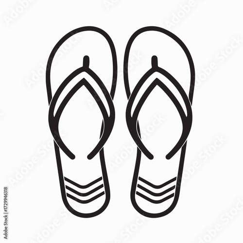 Summer Flip Flops Logo Vector Casual Beach Footwear Illustration