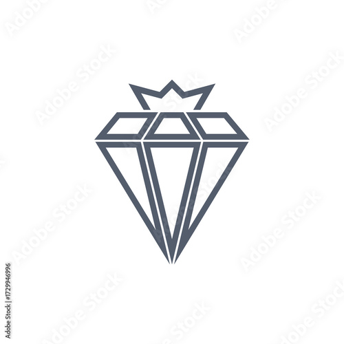 Diamond crown sign icon isolated on white background