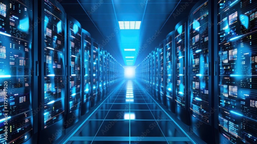 Fototapeta premium Big data cloud computing data center background