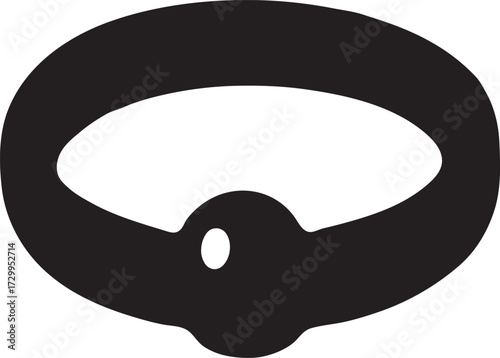 Silhouette of a clay bracelet, perfect for jewelry, fashion, and handmade accessory designs.
