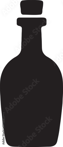 Silhouette of a clay bottle, ideal for kitchen, pottery, and traditional container designs.