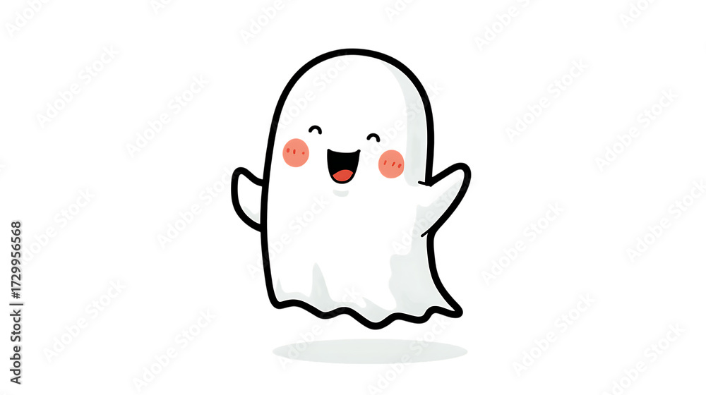 Obraz premium halloween ghost cartoon illustration