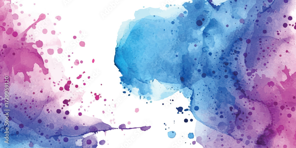Fototapeta premium Abstract Watercolor Splash Background in Pink, Purple, and Blue.