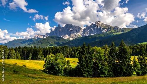 Fototapeta Naklejka Na Ścianę i Meble -  Alpine meadow panorama