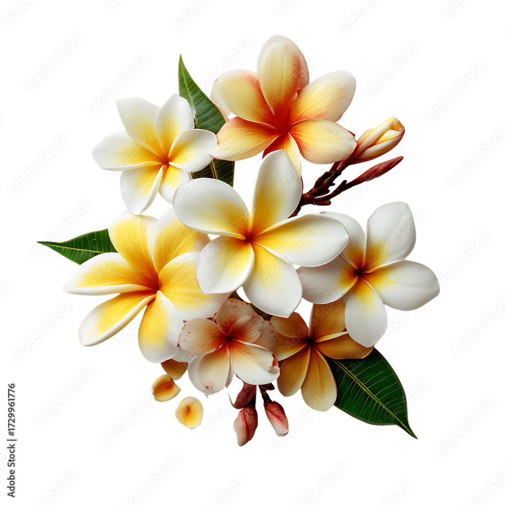 Fototapeta premium mixed plumeria blooms png