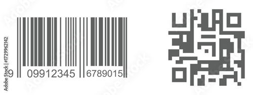 Barcode realistic icon, concept object design for product