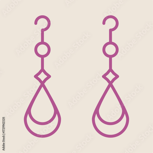 Earrings trendy artwork design useful creative vector Illustration good colorful background