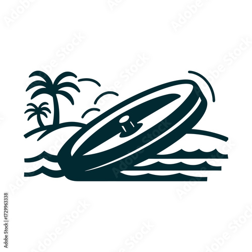 Ulu Maika Stone Disc Sport Vector Illustration Ulu Maika Smooth oblong stone disc in motion