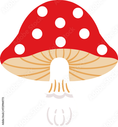 cute mushroom vegetable food vector cartoon illustration