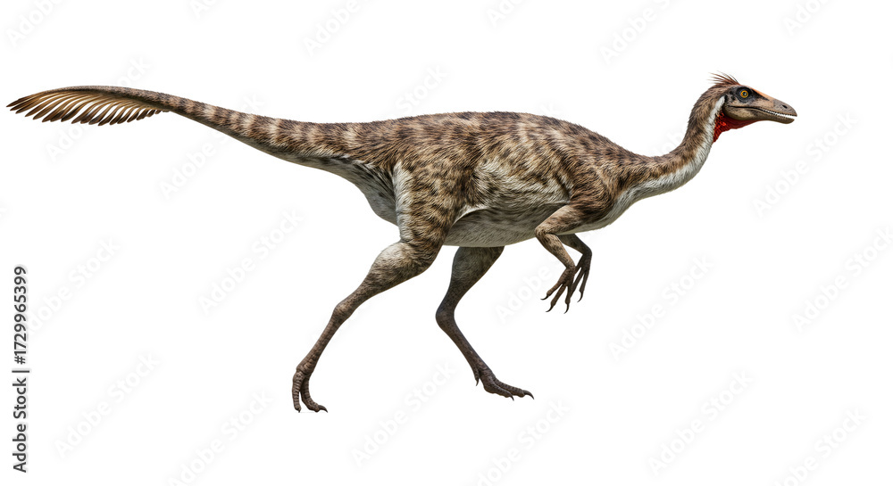 Fototapeta premium Gallimimus Dinosaur Isolated on Transparent Background