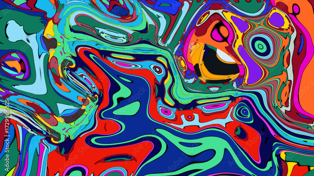 Obraz premium Abstract colorful psychedelic video for music festival 