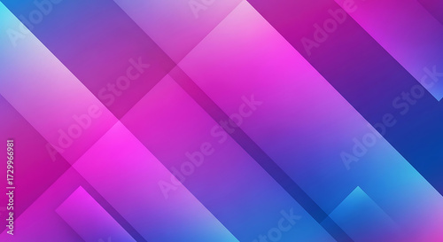 Abstract background featuring diagonal shapes and gradients of vibrant pink, purple, and blue hues.