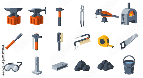 Blacksmithing Tools and Equipment for Metalworking and Forging.
