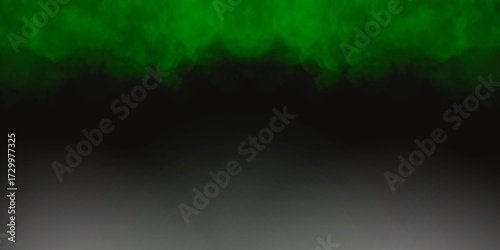 Fog or smoke, green smog clouds on floor, isolated transparent special effect. morning fog over land or water surface, magic haze.
