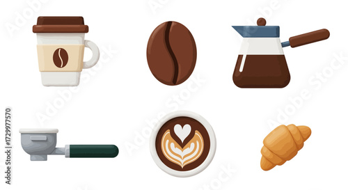Coffee Time - A Collection of Coffee-Related Icons and Treats.