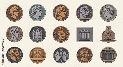 Collection of Ancient Greek and Roman Coins and Medallions.