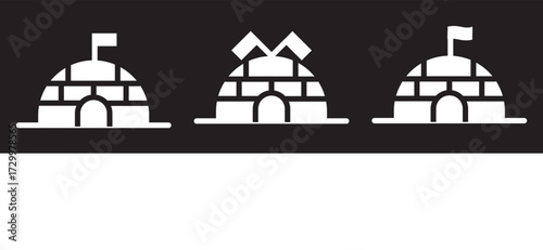 Igloo icon graphic set. background  trendy graphic set icon set
