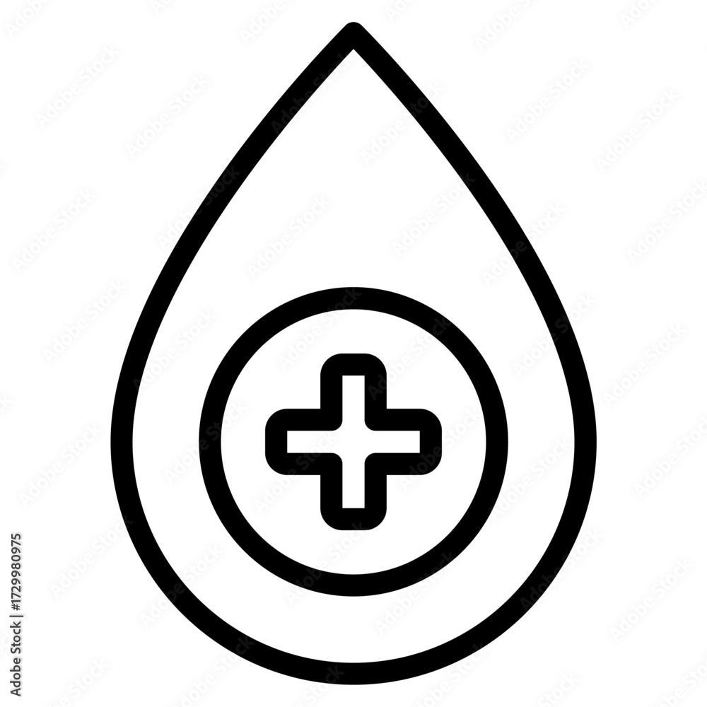 Obraz premium Vibrant medical drop icon ideal for healthcare, wellness, and emergency-related websites or promotional materials.
