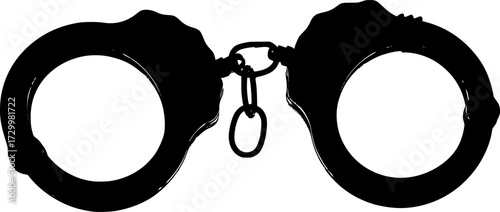 handcuff, vector, black and white