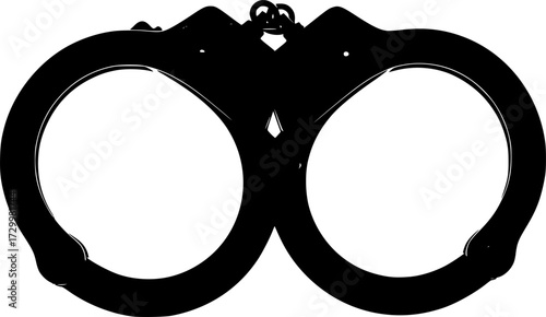 handcuff, vector, black and white