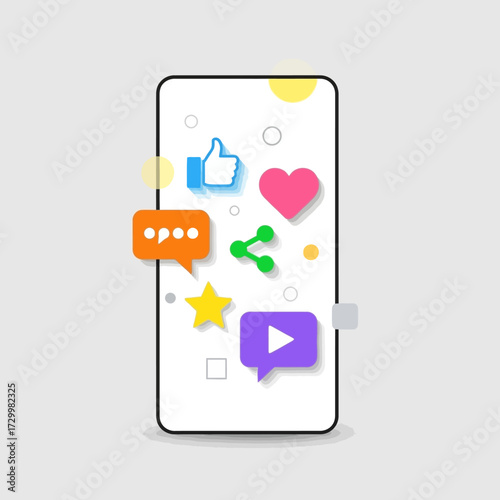 Smartphone displaying social media icons, representing interaction and online communication.