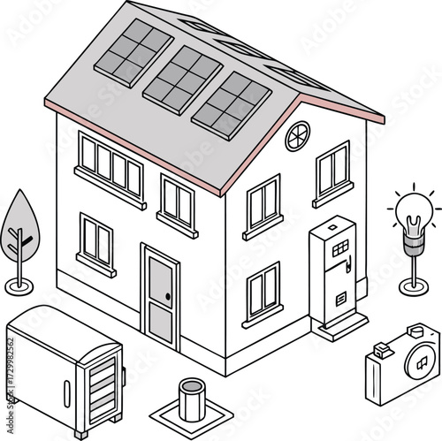 Sustainable modern home powered by solar energy with innovative green technology and efficient energy solutions for eco-conscious living