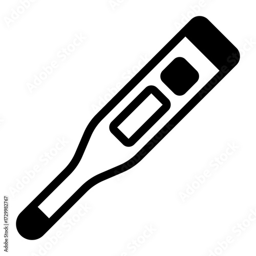 Stylish thermometer icon ideal for healthcare, medical apps, health monitoring, or wellness promotion in digital content.