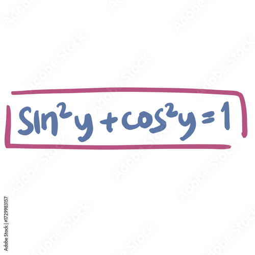 Trigonometric identity equation, mathematics formula, education vector illustration design