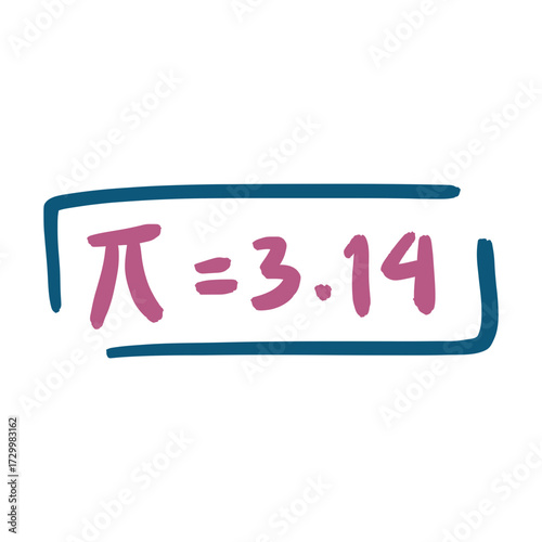 Pi number formula, mathematics equation, educational vector illustration design