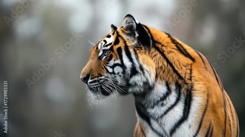 Majestic tiger standing proudly on the savannah, showcasing its strength and beauty in the wild