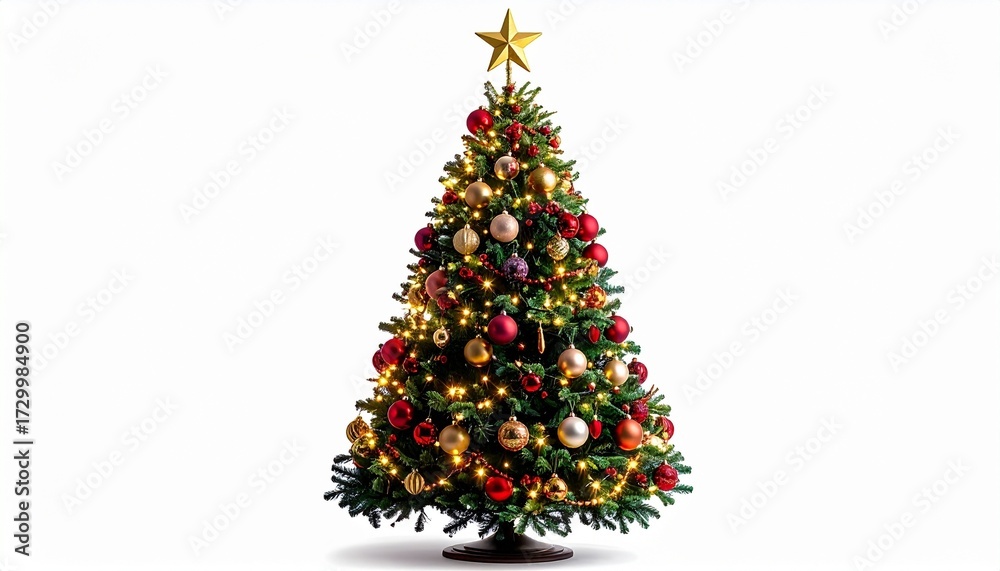 Fototapeta premium christmas tree isolated on white background