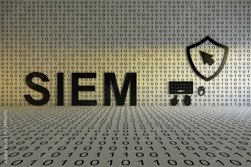 SIEM concept text sunlight 3D illustration