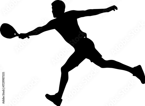 Padel player silhouette vector illustration