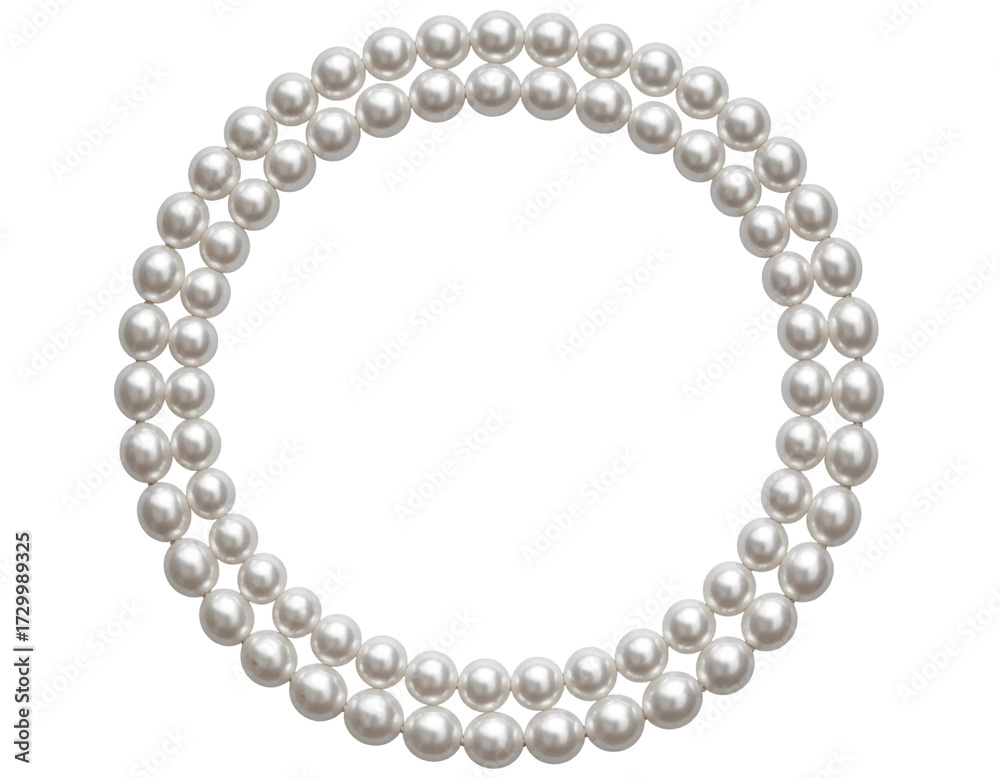 Fototapeta premium Pearl Necklace in Elegant Circular Arrangement, Top-Down View
