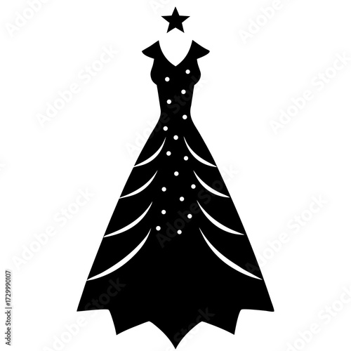 vector illustration of a christmas gown